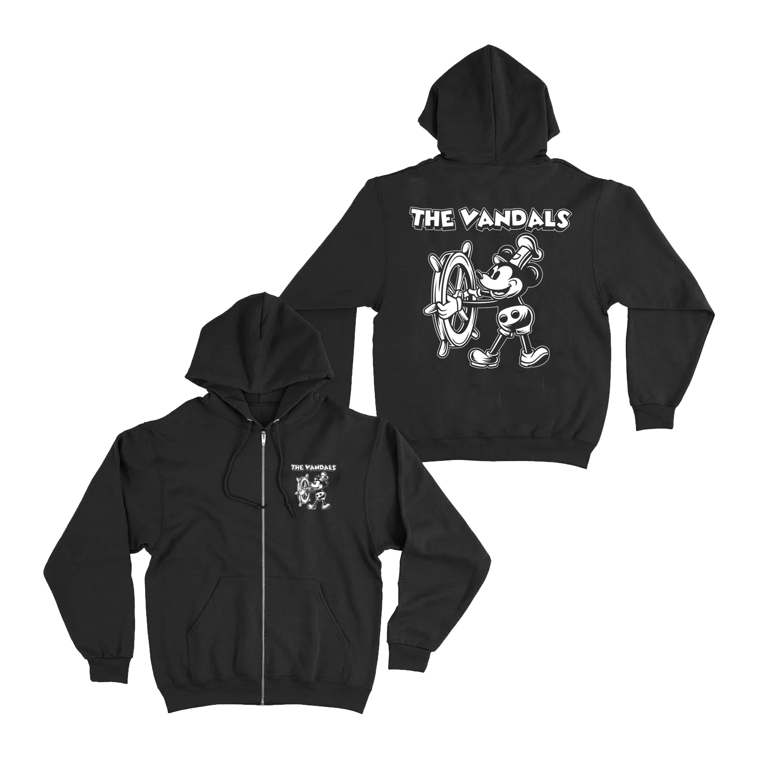 Mickey Zip Up Hoodie Black – The Vandals Mickey Zip Up Hoodie Black – The Vandals