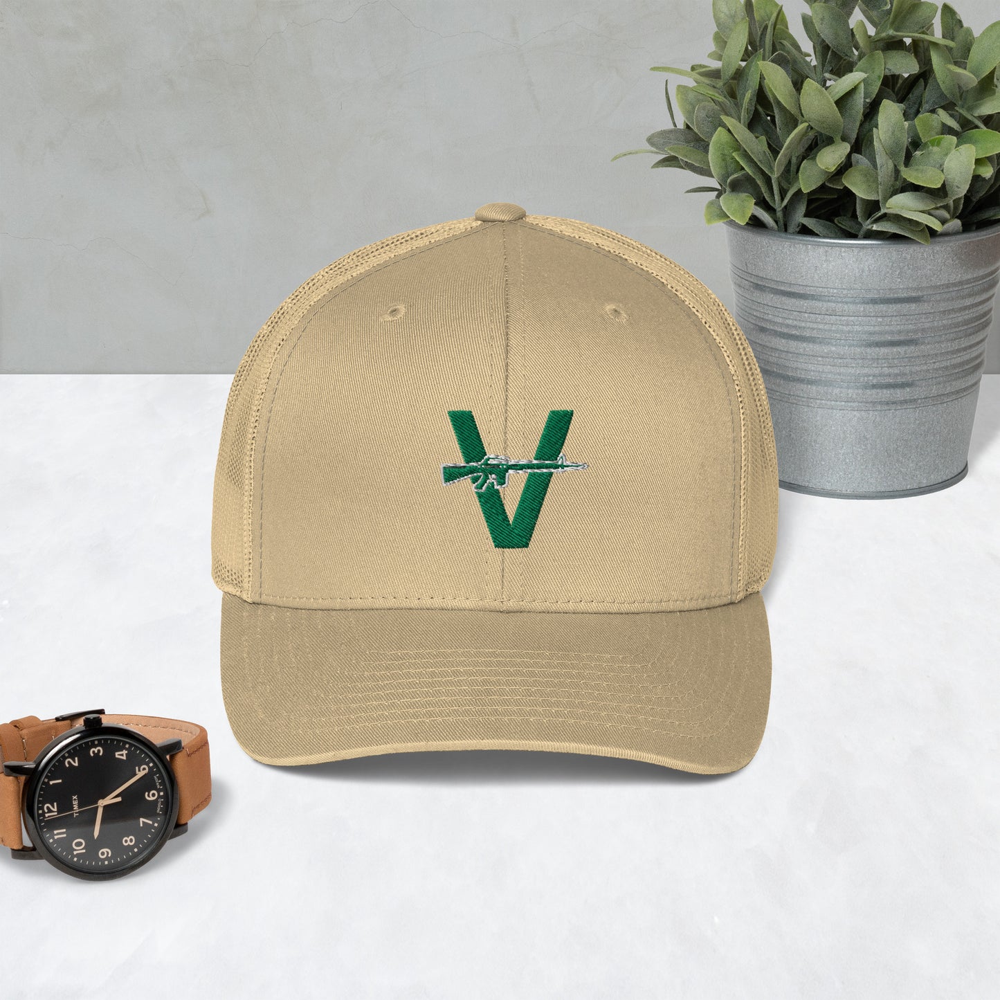 Vandals Green Logo Trucker Cap