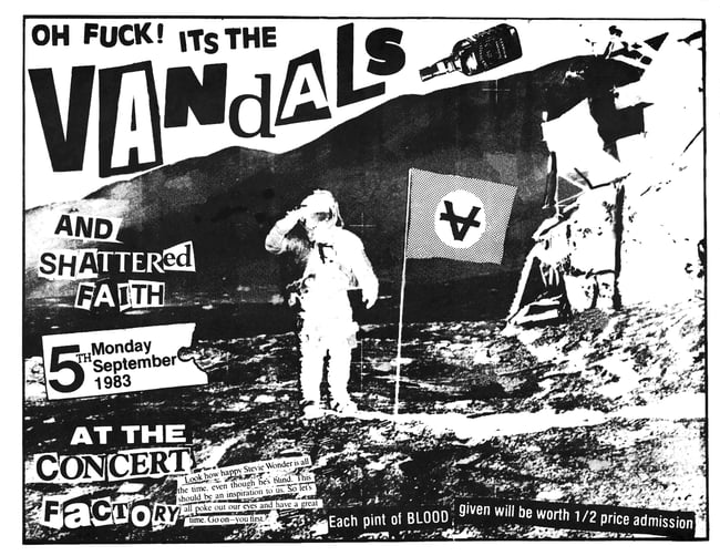 Vandals 1983 O.C. Punk Flyer Shirt (from old Cuckoo's Nest)