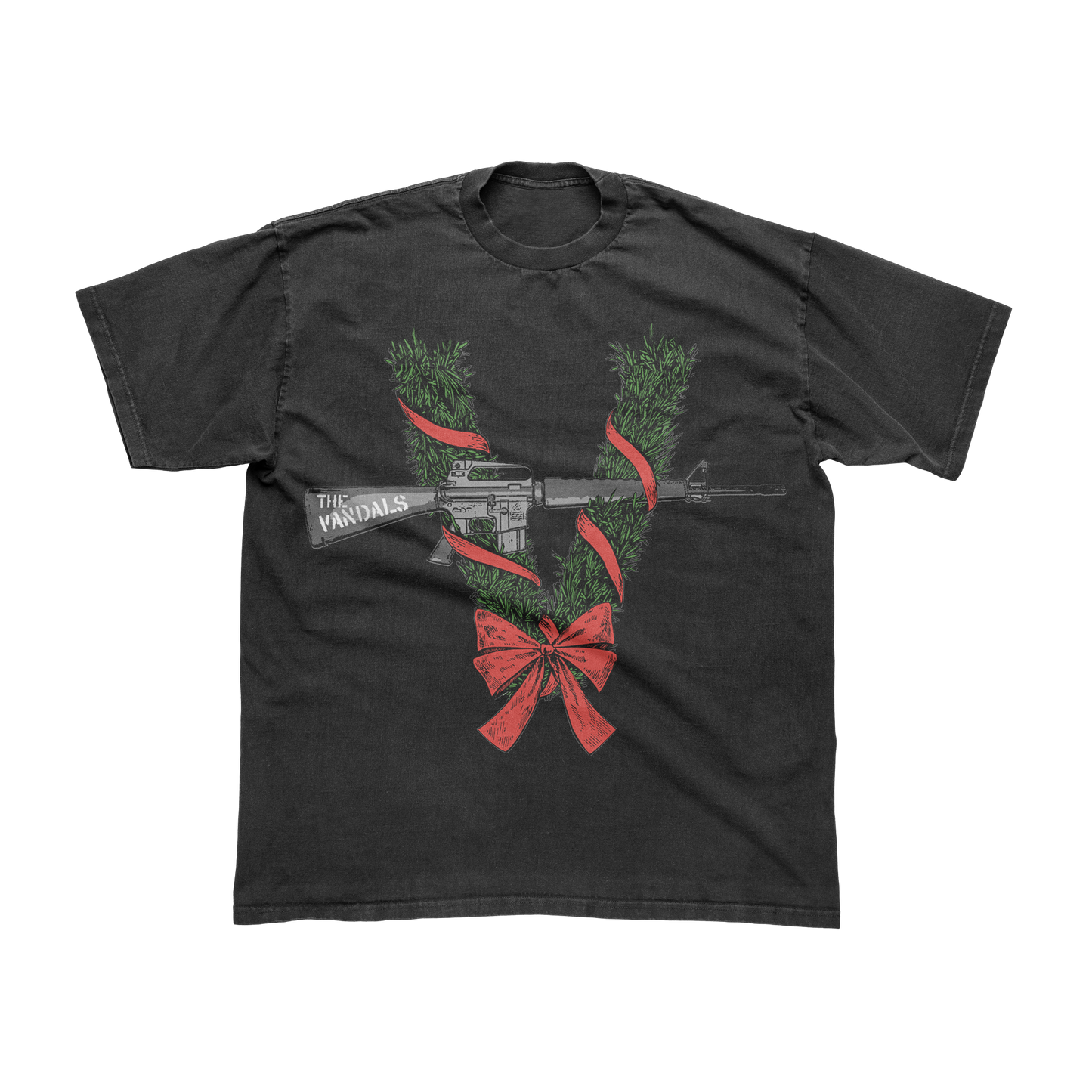 Wreath V Gun T-Shirt Black