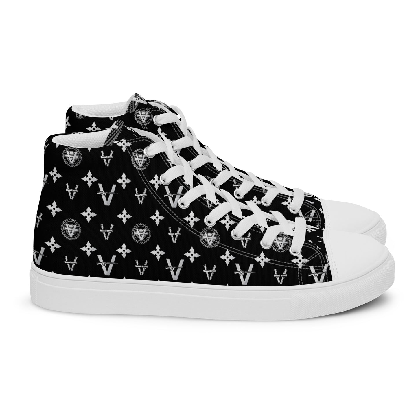 Vandals Canvas High Tops - Silver and Black Attack