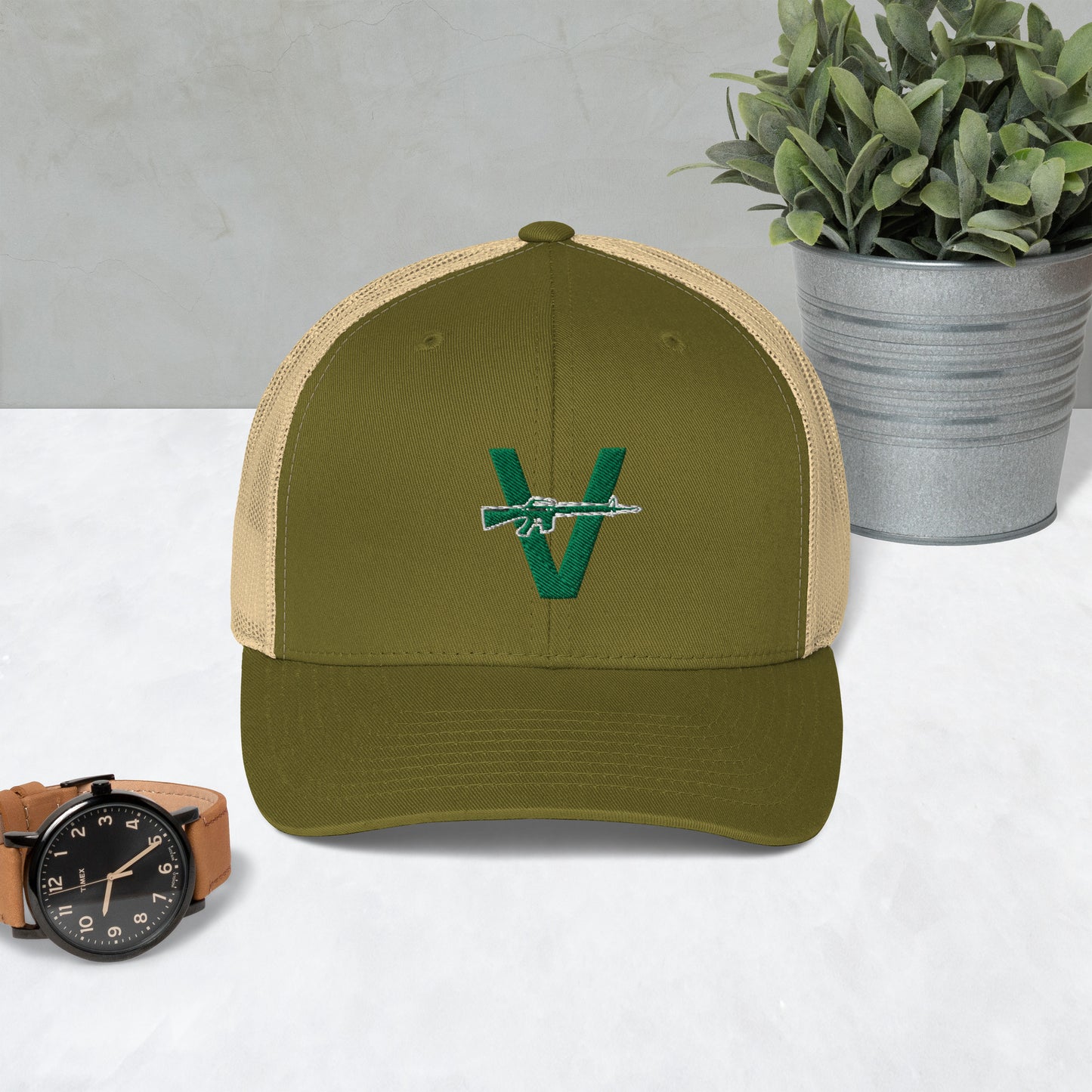Vandals Green Logo Trucker Cap